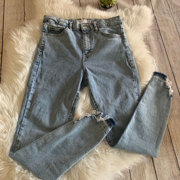 Topshop Denim - Topshop Jamie Distressed High Rise Skinny Jeans